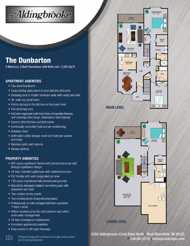Dunbarton - includes a 1 car garage floor plan